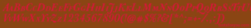 JbaskervilletcapsBolditalic Font – Red Fonts on Brown Background