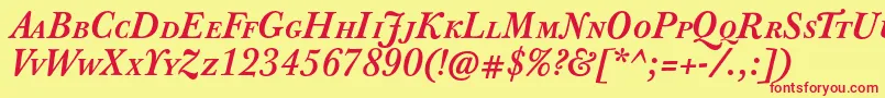 JbaskervilletcapsBolditalic Font – Red Fonts on Yellow Background