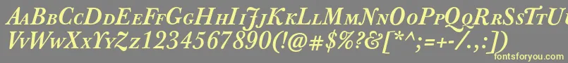 JbaskervilletcapsBolditalic Font – Yellow Fonts on Gray Background