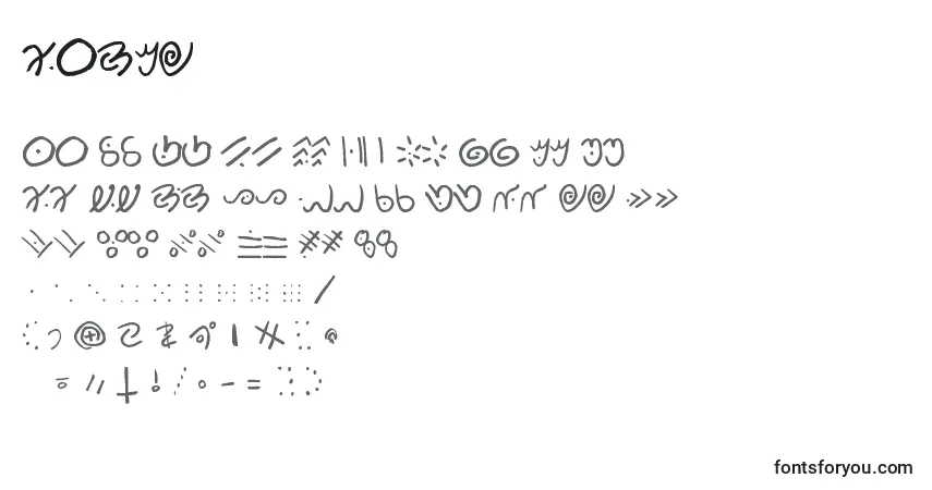 Шрифт Kamis – алфавит, цифры, специальные символы