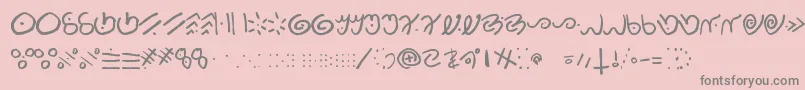 フォントKamis – ピンクの背景に灰色の文字