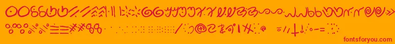 Kamis Font – Red Fonts on Orange Background