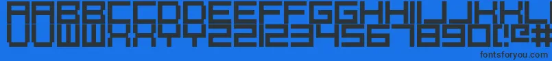 Pixelcaps Font – Black Fonts on Blue Background