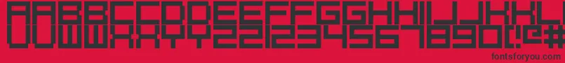 Pixelcaps Font – Black Fonts on Red Background