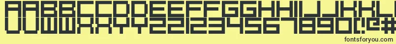 Pixelcaps Font – Black Fonts on Yellow Background