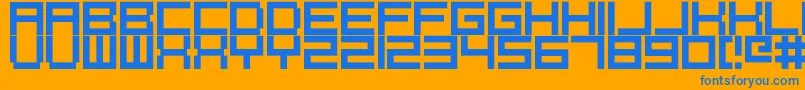 Pixelcaps Font – Blue Fonts on Orange Background