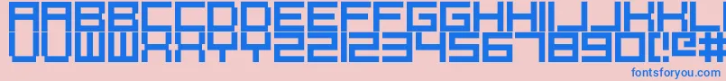 Pixelcaps Font – Blue Fonts on Pink Background