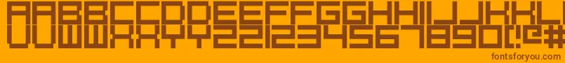 Pixelcaps Font – Brown Fonts on Orange Background