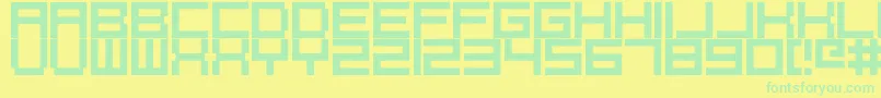 Pixelcaps Font – Green Fonts on Yellow Background