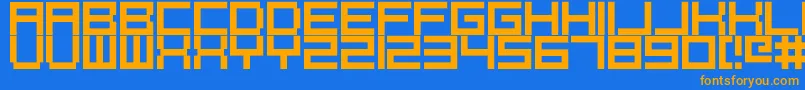 Pixelcaps Font – Orange Fonts on Blue Background