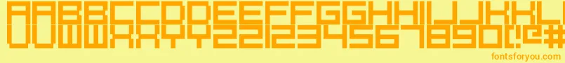 Pixelcaps Font – Orange Fonts on Yellow Background