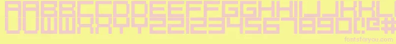 Pixelcaps Font – Pink Fonts on Yellow Background