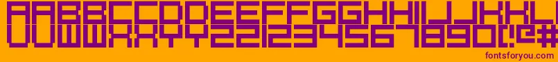 Pixelcaps Font – Purple Fonts on Orange Background