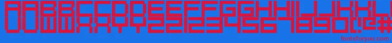 Pixelcaps Font – Red Fonts on Blue Background