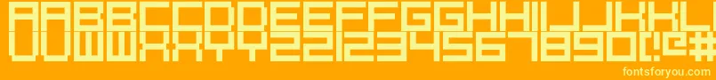 フォントPixelcaps – オレンジの背景に黄色の文字