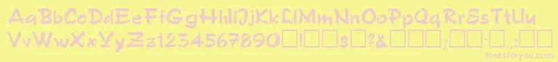 PatwinRegular-fontti – vaaleanpunaiset fontit keltaisella taustalla