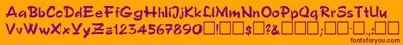 PatwinRegular-Schriftart – Violette Schriften auf orangefarbenem Hintergrund