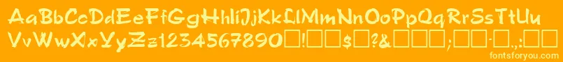 PatwinRegular-Schriftart – Gelbe Schriften auf orangefarbenem Hintergrund