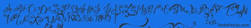 MtfUnderYourSkin Font – Black Fonts on Blue Background