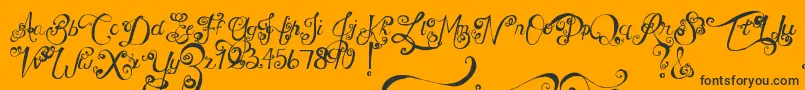 MtfUnderYourSkin-Schriftart – Schwarze Schriften auf orangefarbenem Hintergrund