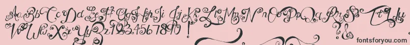 Шрифт MtfUnderYourSkin – чёрные шрифты на розовом фоне