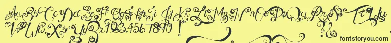 MtfUnderYourSkin-Schriftart – Schwarze Schriften auf gelbem Hintergrund