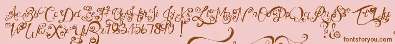 MtfUnderYourSkin Font – Brown Fonts on Pink Background