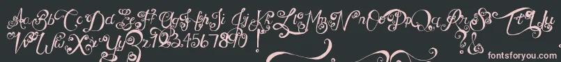 フォントMtfUnderYourSkin – 黒い背景にピンクのフォント