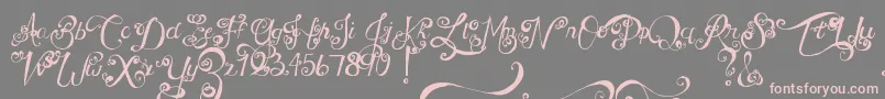 フォントMtfUnderYourSkin – 灰色の背景にピンクのフォント