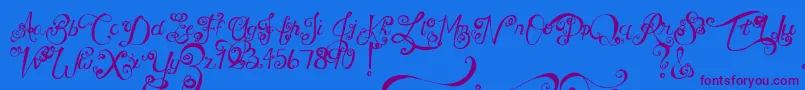 Шрифт MtfUnderYourSkin – фиолетовые шрифты на синем фоне