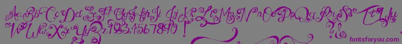 Шрифт MtfUnderYourSkin – фиолетовые шрифты на сером фоне