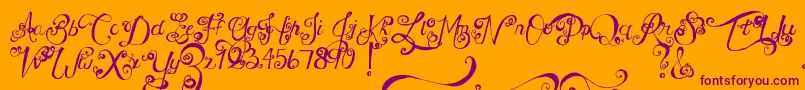 MtfUnderYourSkin Font – Purple Fonts on Orange Background