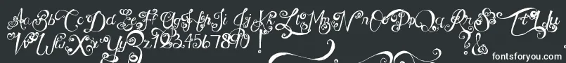 Шрифт MtfUnderYourSkin – белые шрифты на чёрном фоне