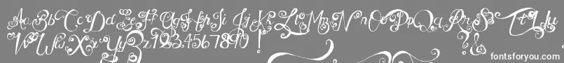 MtfUnderYourSkin-fontti – valkoiset fontit harmaalla taustalla