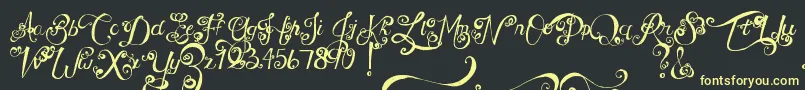 MtfUnderYourSkin-Schriftart – Gelbe Schriften auf schwarzem Hintergrund