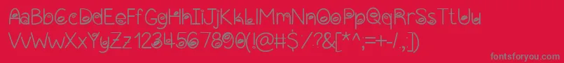SealedWithAKiss-Schriftart – Graue Schriften auf rotem Hintergrund