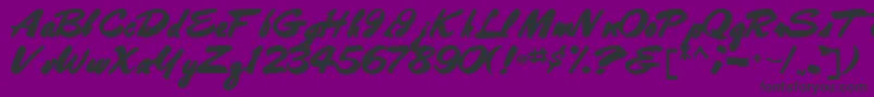 Bestshottext56Bold-Schriftart – Schwarze Schriften auf violettem Hintergrund