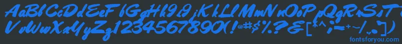 Bestshottext56Bold Font – Blue Fonts on Black Background