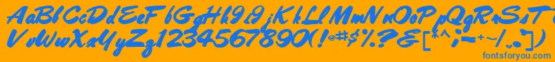 Шрифт Bestshottext56Bold – синие шрифты на оранжевом фоне