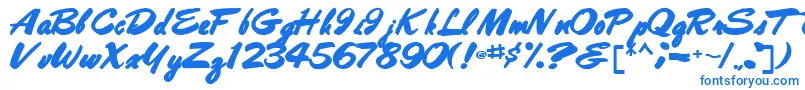 Bestshottext56Bold-Schriftart – Blaue Schriften auf weißem Hintergrund