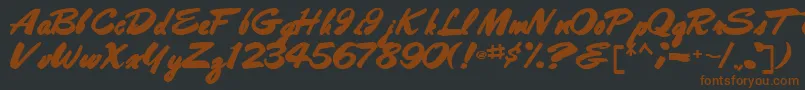 Bestshottext56Bold Font – Brown Fonts on Black Background