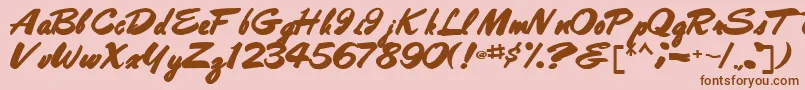 Шрифт Bestshottext56Bold – коричневые шрифты на розовом фоне
