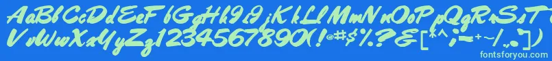 Bestshottext56Bold Font – Green Fonts on Blue Background
