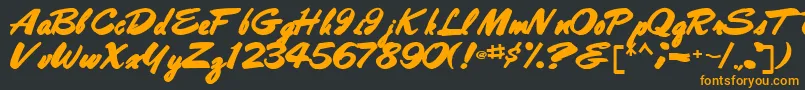 フォントBestshottext56Bold – 黒い背景にオレンジの文字