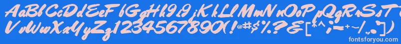 Шрифт Bestshottext56Bold – розовые шрифты на синем фоне