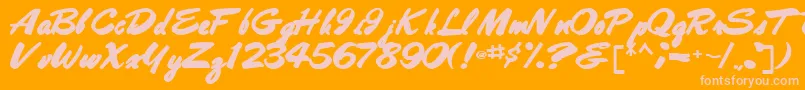 Bestshottext56Bold Font – Pink Fonts on Orange Background