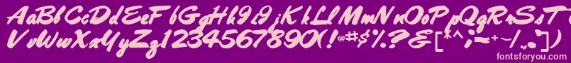 フォントBestshottext56Bold – 紫の背景にピンクのフォント