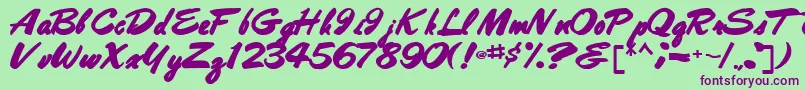 Bestshottext56Bold Font – Purple Fonts on Green Background
