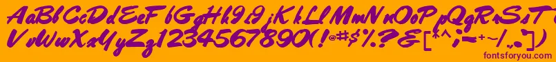 Шрифт Bestshottext56Bold – фиолетовые шрифты на оранжевом фоне