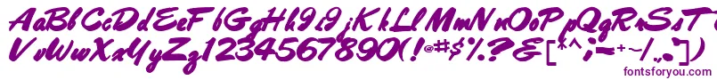 フォントBestshottext56Bold – 白い背景に紫のフォント